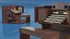 Traditional Console Organ with Bench Brown