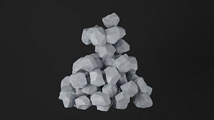 3D model Ice cubes falling animation 1