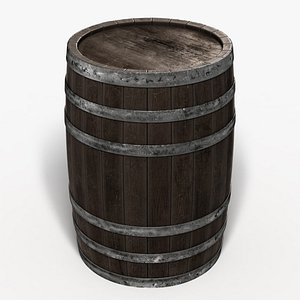 3D wooden barrel