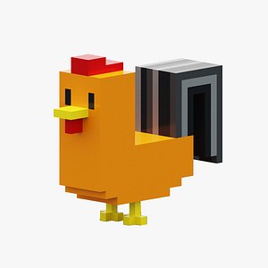 Voxel Cockerel Chicken