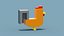 Voxel Cockerel Chicken