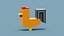 Voxel Cockerel Chicken