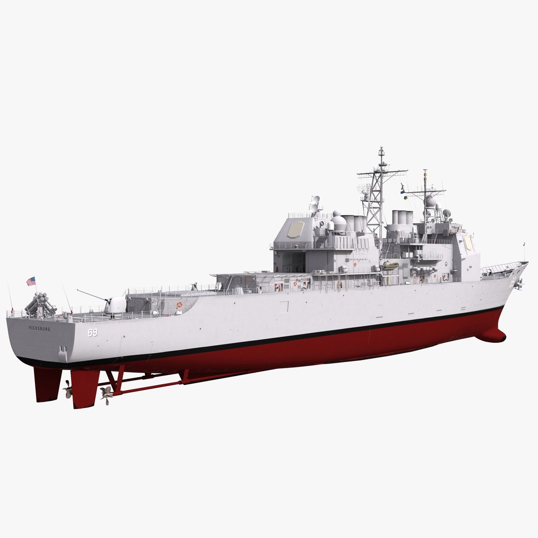 Ticonderoga Class Cruiser Vicksburg CG-69 3D Model 3D model preview