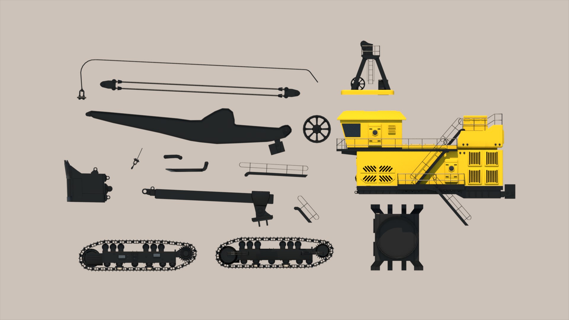 3D Rope Shovel - TurboSquid 1946629