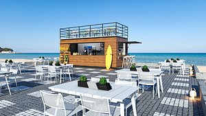 Beach Container Cafe 3D model