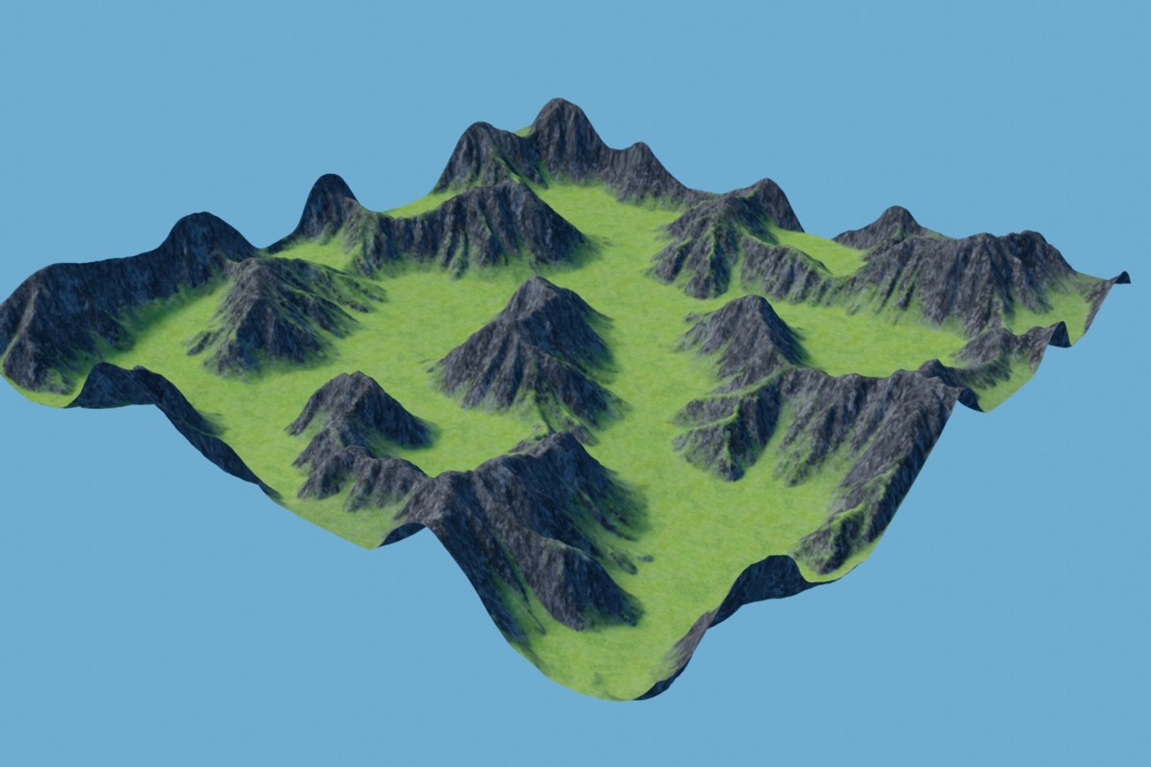 3D Landscape Mountain Valley Terrain Model - TurboSquid 1635832
