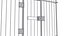 Gefängnisgitter und Bett