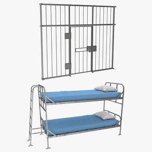 Prison Bars and Bed 3D model