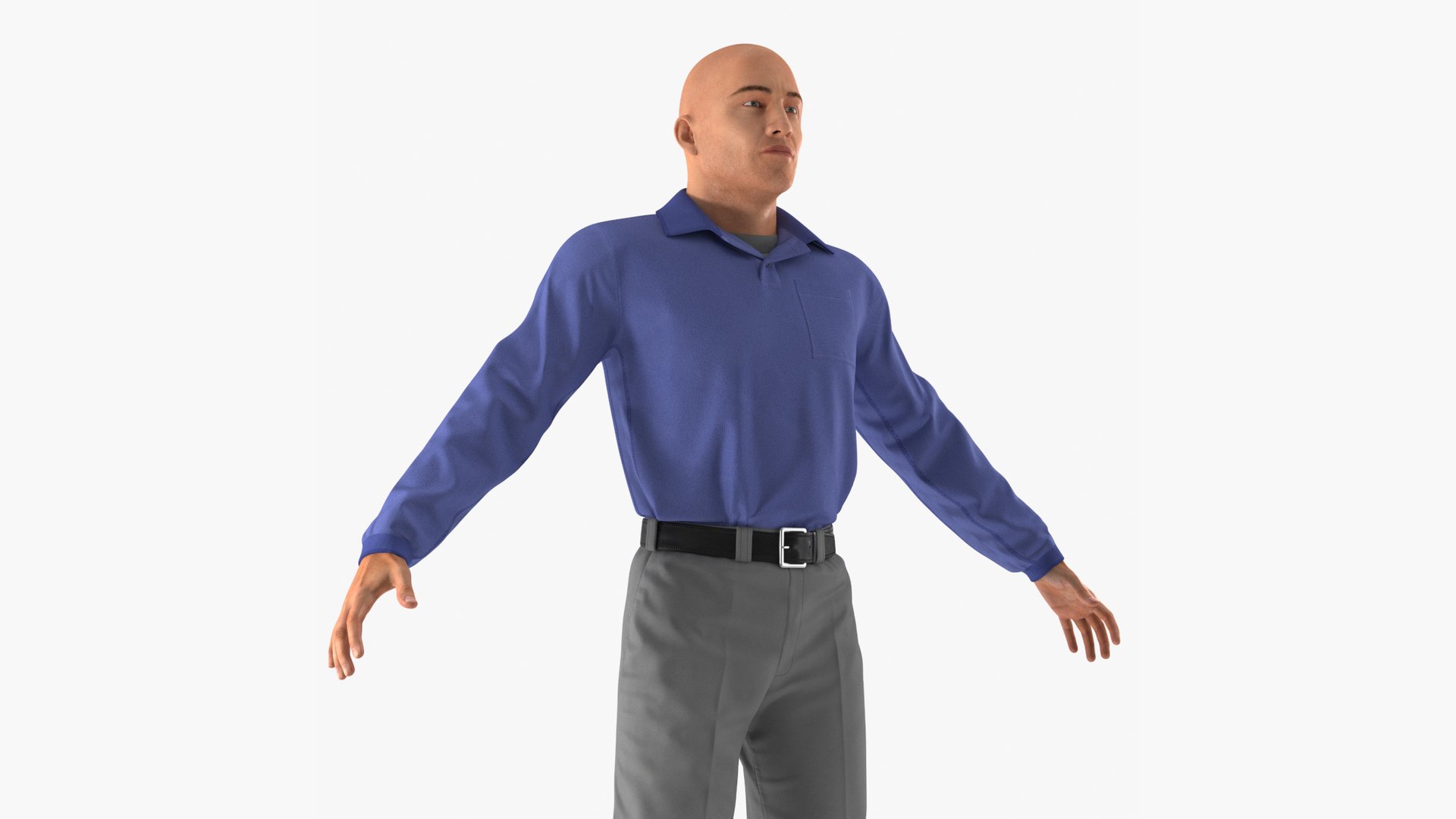 Young Man Wearing Casual Clothes A-pose 3D model preview