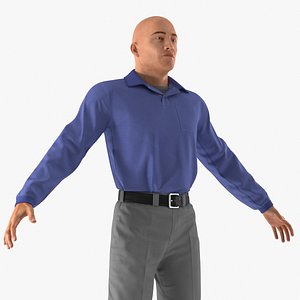 3D model Young Man Wearing Casual Clothes A-pose