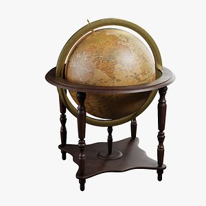 3D model Vintage Floor Globe 3D model