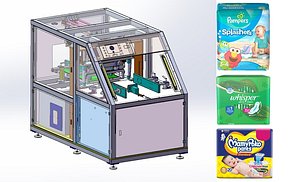 3D model Fully Automatic Diaper and Sanitary Pad Packaging Machine 3D CAD Model