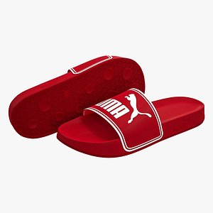 3D Puma Leadcat Slide Sandals Red model