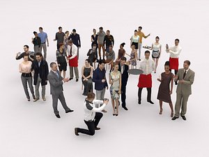 30x MAN WOMAN CAFE ELEGANT CASUAL LOW POLY CASUAL VOL01 PEOPLE CROWD