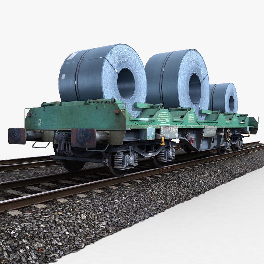steel coil wagon 1 3d model