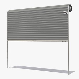 Commercial Rollup Gate Rigged 3D Model
