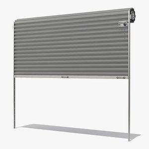 Commercial Rollup Gate Rigged 3D Model