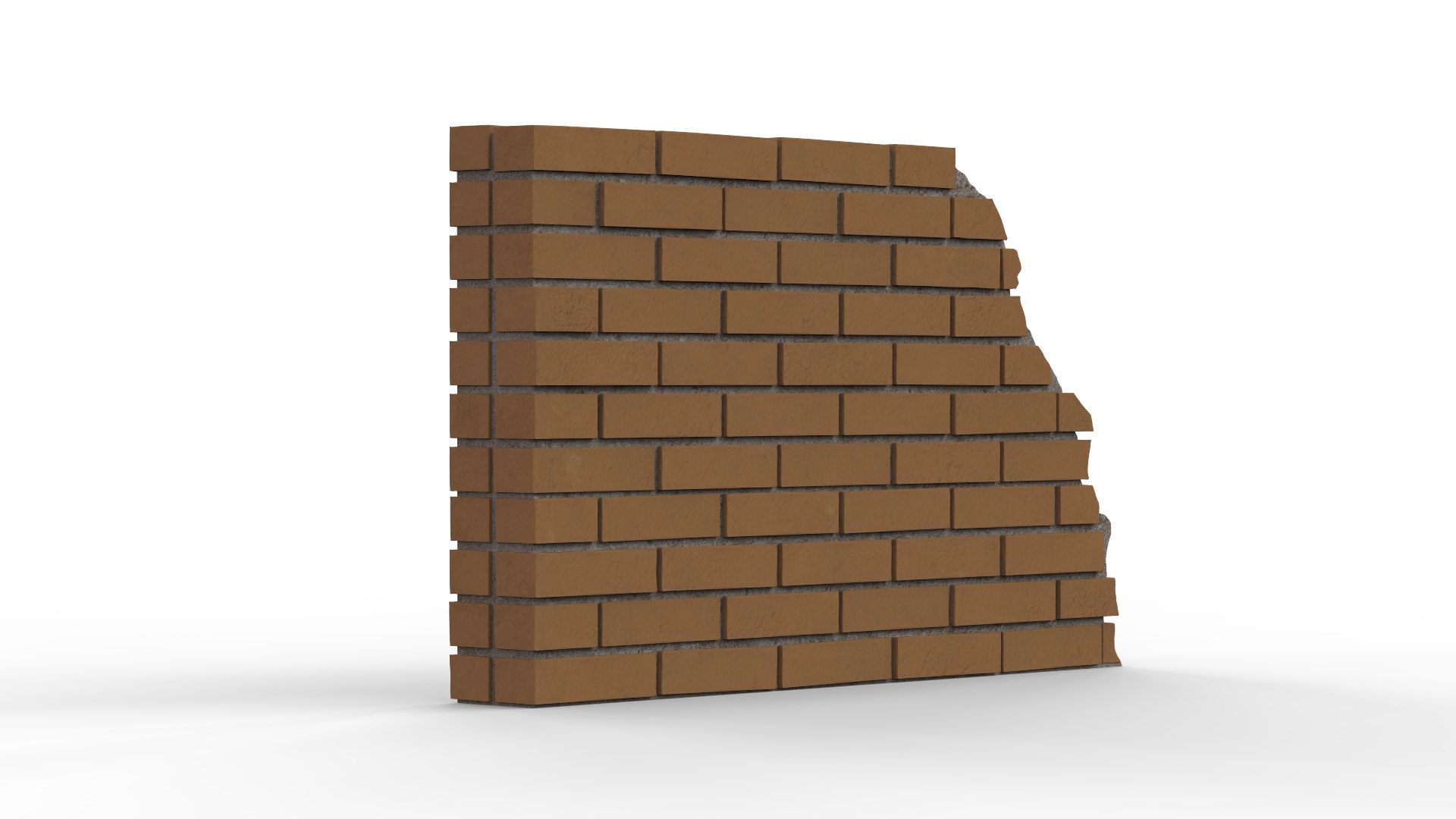 3D Broken Bricks Wall Model - TurboSquid 2189555