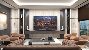 Modern CEO Office Waiting Area  TV Unit