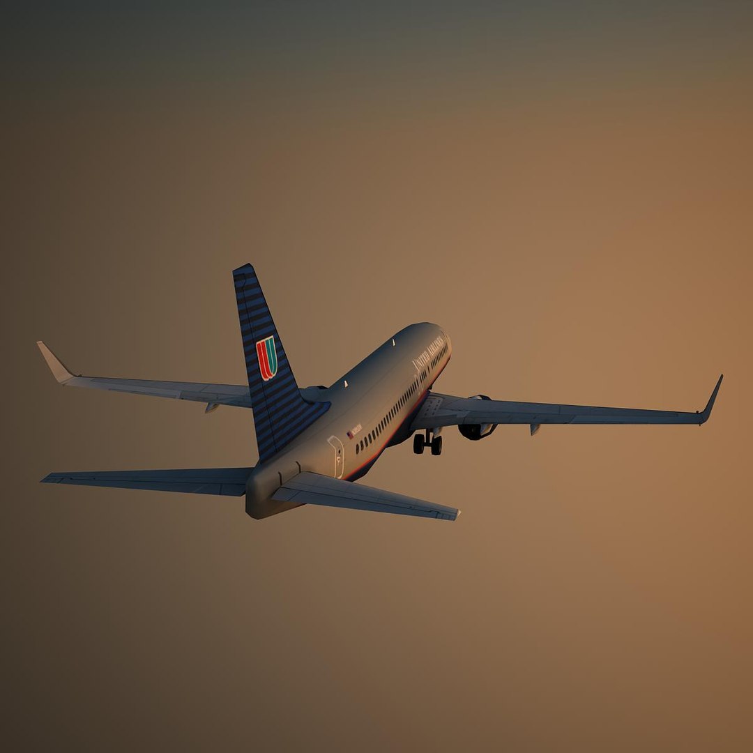 Boeing 737-800 Ual 3d Max