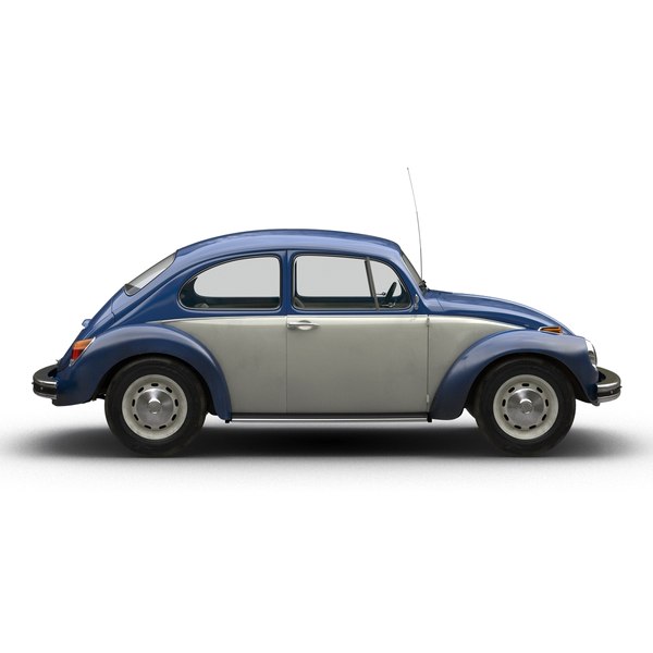 3d model volkswagen beetle 1966 blue