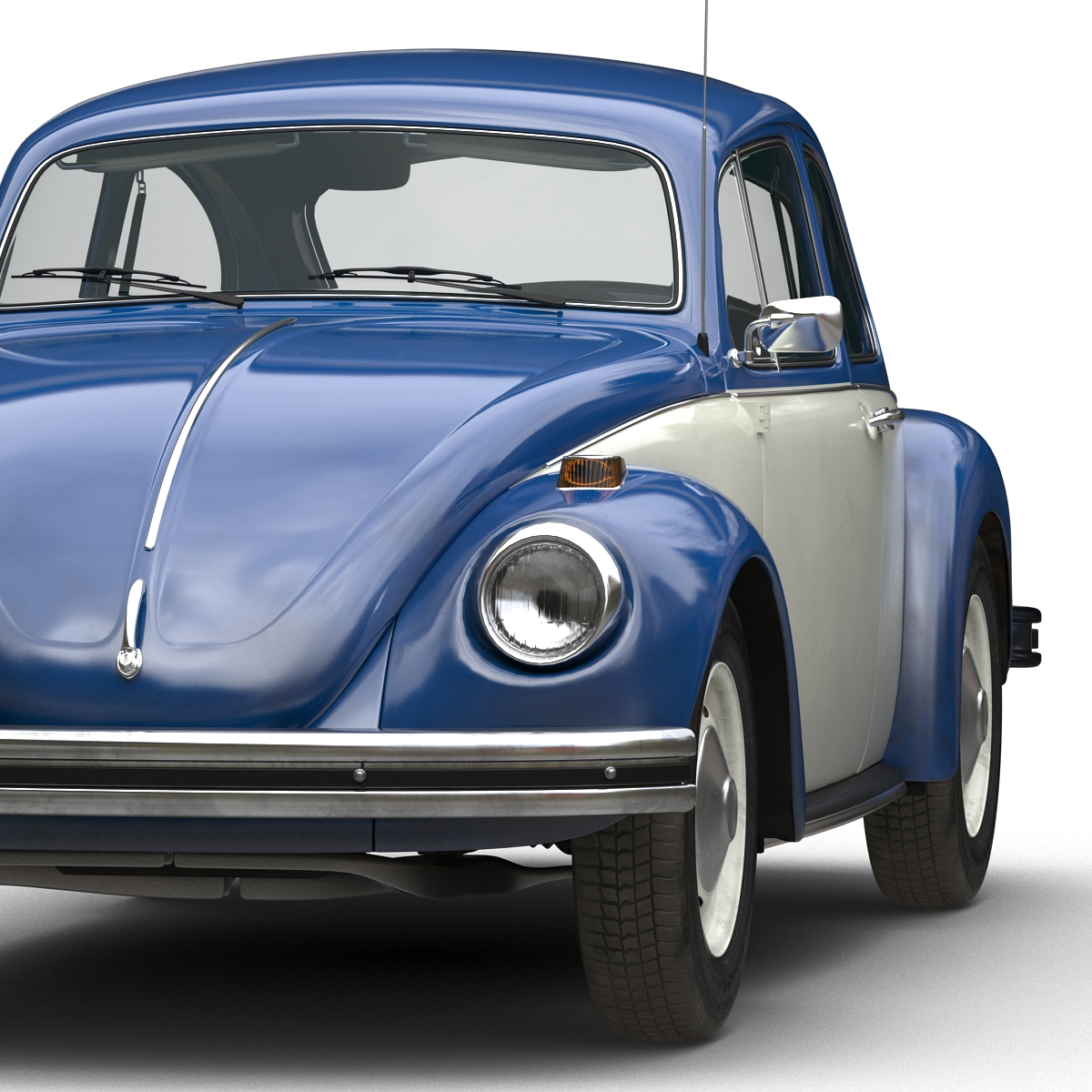 3d model volkswagen beetle 1966 blue