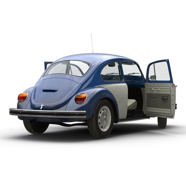 3d model volkswagen beetle 1966 blue