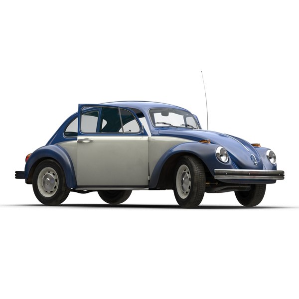 3d model volkswagen beetle 1966 blue