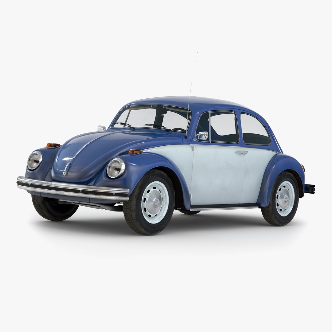 Volkswagen Beetle 1966 Blue 2 3D model preview