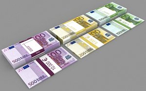 3ds max euro pile o money stacks