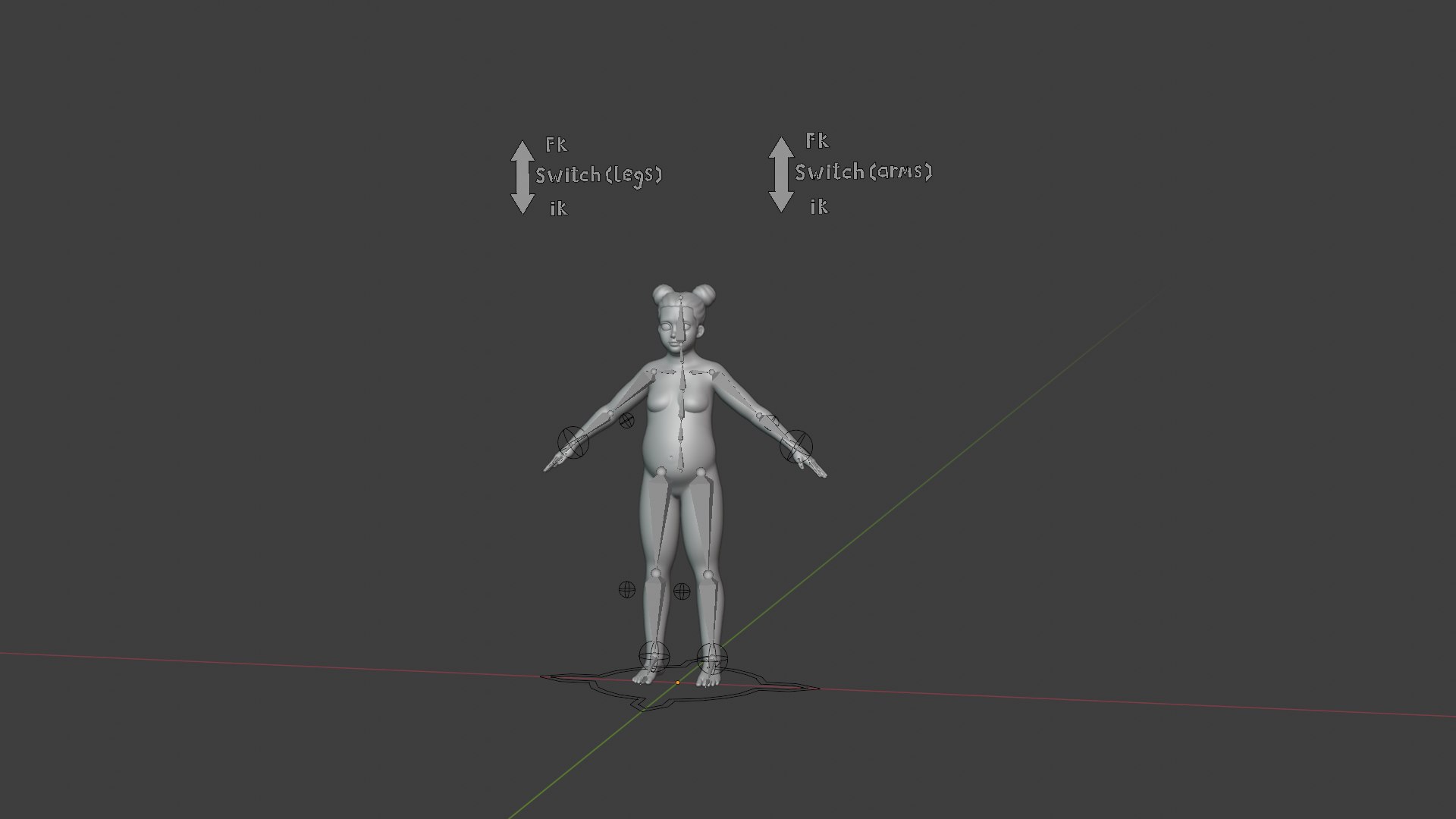 3D Model Stylized Fat Girl Body Base Mesh 3D Model Rigged With IK FK ...