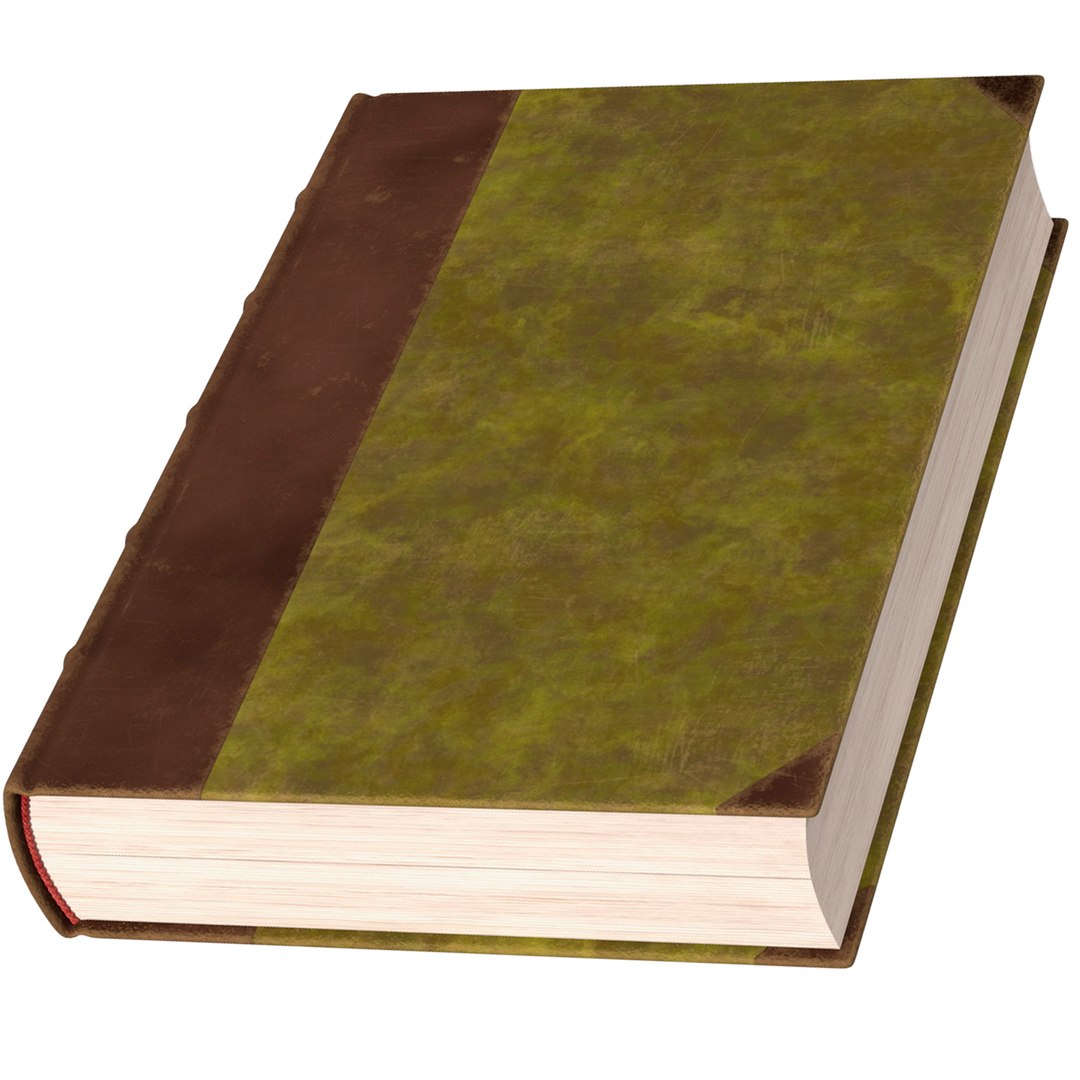 Hardback Book Elven Text Green Rigged for Maya 3D model preview