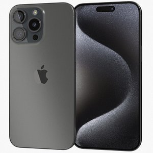 3D Apple iPhone 15 Pro Max Black Titanium