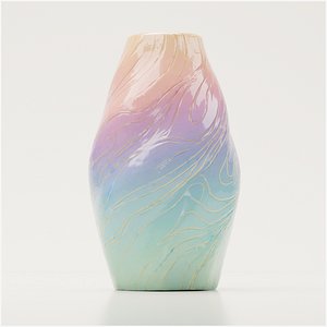 Modern Sculptural Pastel Gradient Vase low-poly 3d model