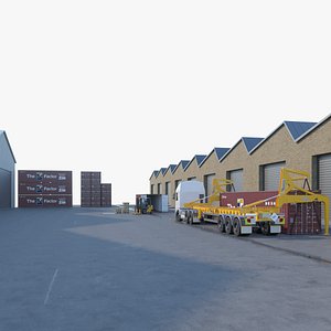 3D model Container Sidelifter on Site