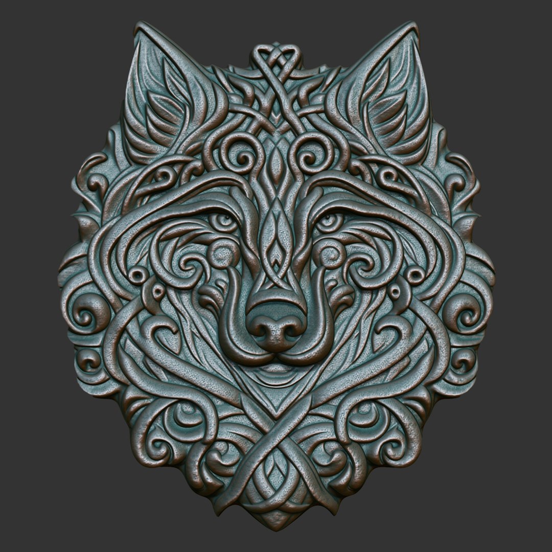 3D Celtic Wolf Basrelief 05 240611 - TurboSquid 2372235
