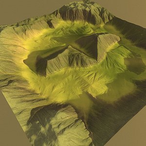 3d terrain green model