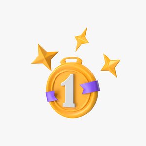 Medal Stars Cartoon 3D model