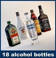 18 alcohol bottles
