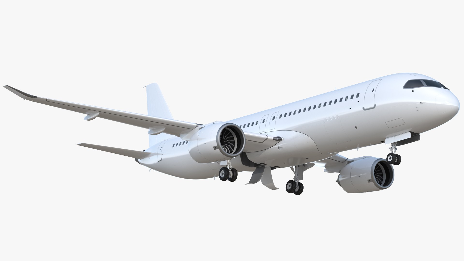 Narrow Body Airliner Rigged 3D model preview