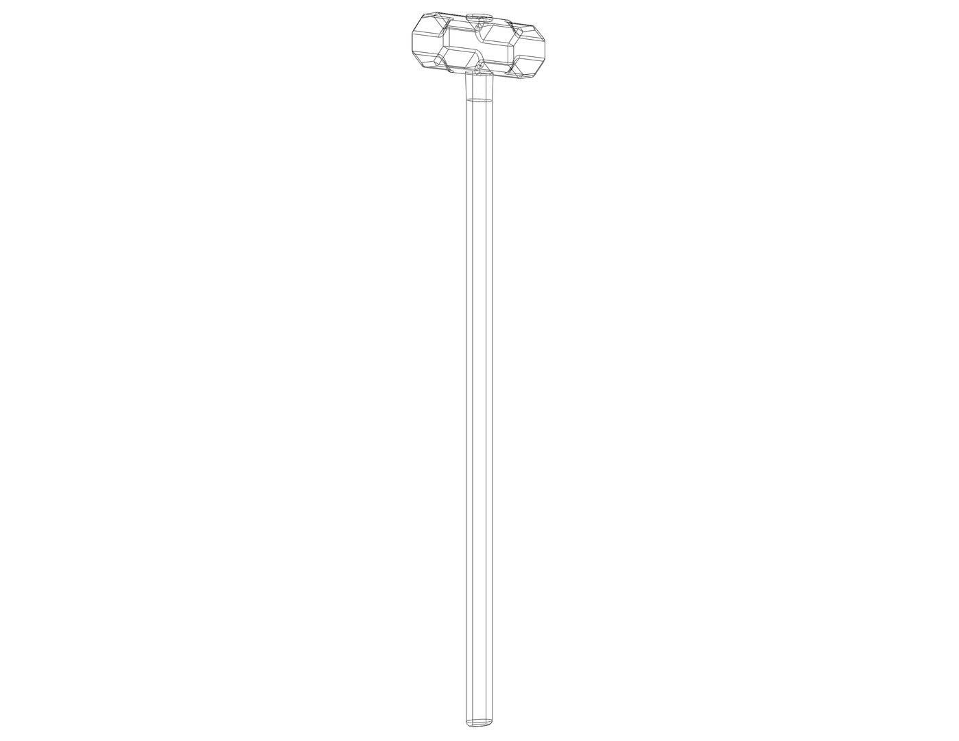 3D Sledge Hammer with Wooden Handle model - TurboSquid 2176729