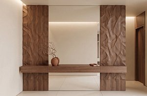 Modern Abstract Organic Wave Wooden Wall Panel CNC 95