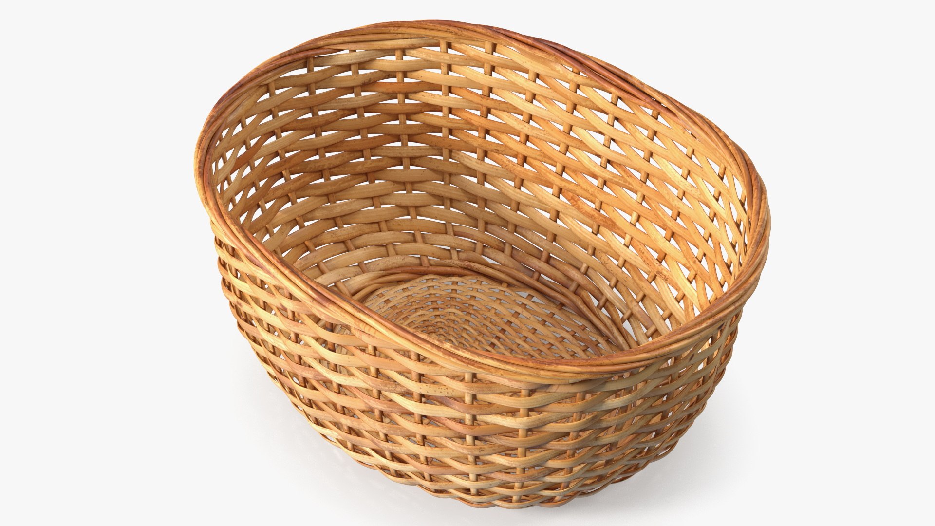 Wicker Basket Made of Straw 3D model preview