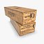 3D model army wooden crate c