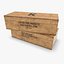 3D model army wooden crate c