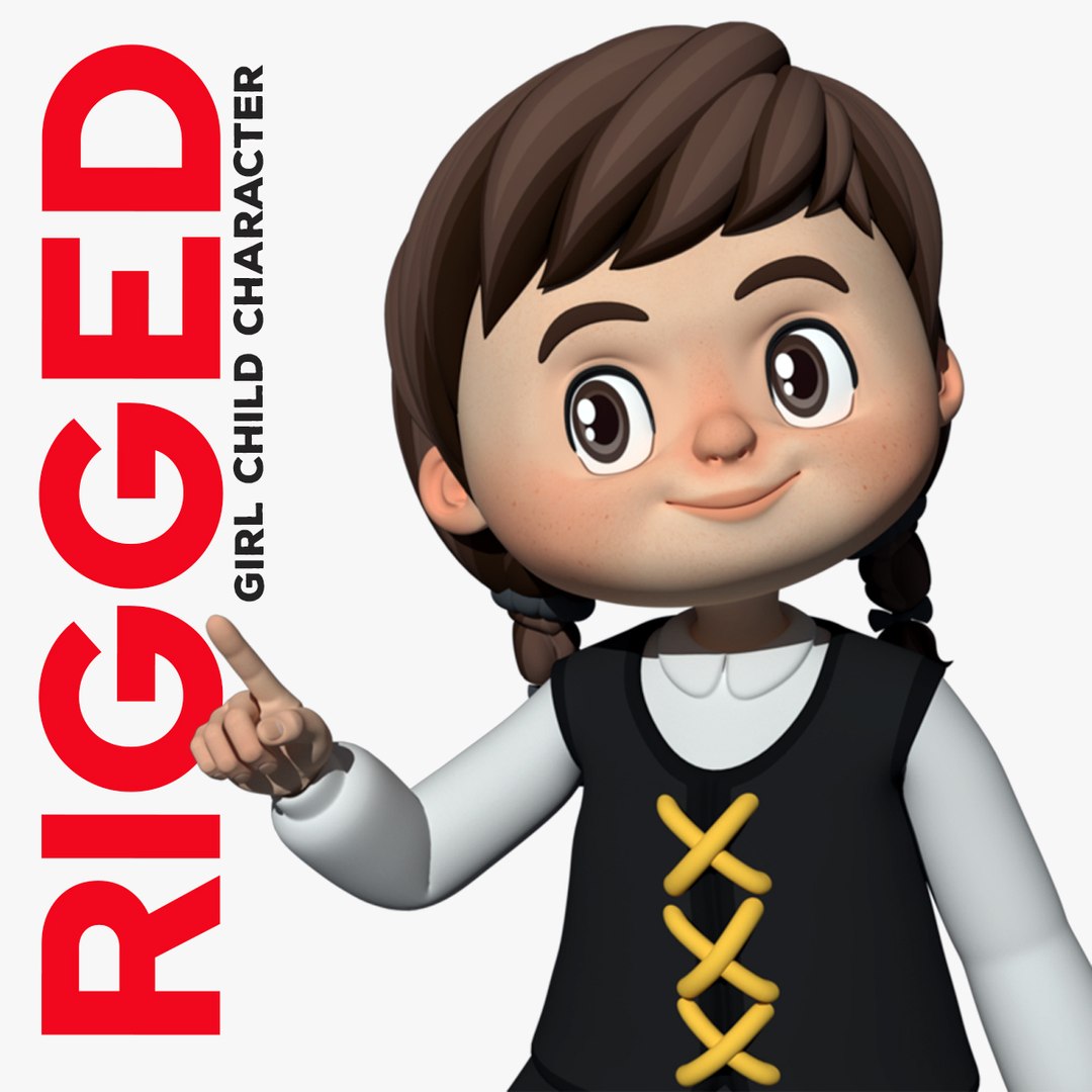 Girl Child Rigged 3D Model - TurboSquid 2166604