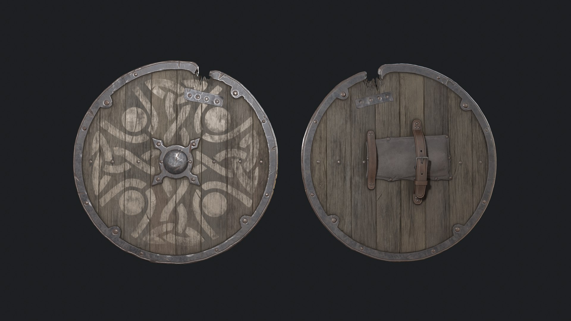 worn shield 3D model https://p.turbosquid.com/ts-thumb/9Q/Tuzc6C/WJzSC7I0/3/png/1542533424/1920x1080/fit_q87/a87abd743e19db2d936a9efcce17e65fa1e3db09/3.jpg