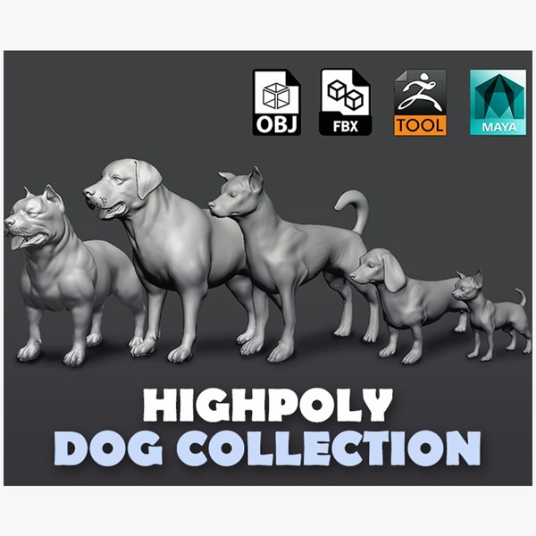 modelo 3d Highpoly Dog Pack - TurboSquid 2096593