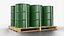 Green Barrels with Pallet