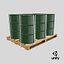 Green Barrels with Pallet